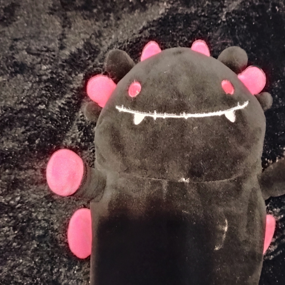 Black and Red Plush Monster Toy Pillow
